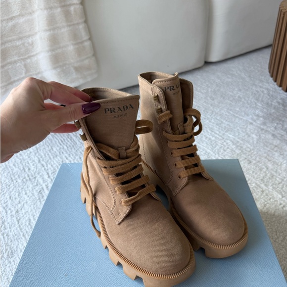 Prada Women's Brown Combat Boots - Picture 1 of 5